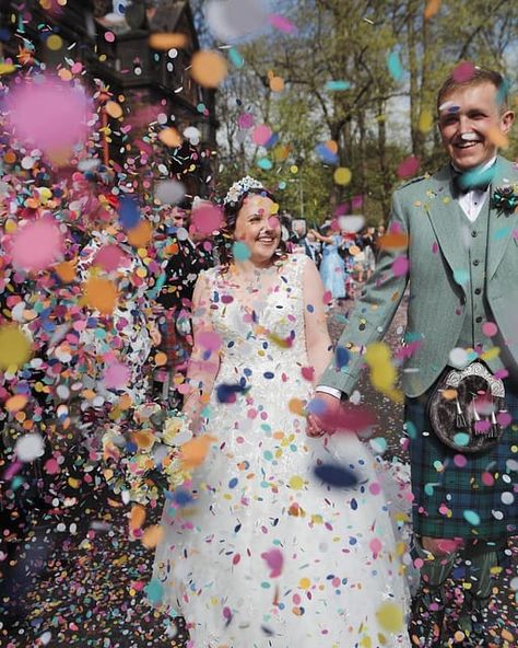 Just LOVING these confetti pictures from Emma and Iain’s amazing wedding at pollokshieldsburghhall . If you ask photographers “What shot would you recommend” the majority would say a confetti shot. Why? Well, for me it has 3 things that make the perfect wedding photo - colour, movement and laughter.So here are some of my tips to ensure a great confetti picture1. Firstly check with your venue/ Church if its allowed and always use bio-degradable confetti. 2. The best way to do this picture is to get two lines of guests holding the confetti and for the Bride and Groom to walk between. The guests throw the confetti when the couple pass by.3. The quickest and best way to hand out confetti is in baskets and your guests can take two handfuls each. 4. How much confetti? LOTS5. The  most effective Confetti Pictures, Second Line, Take Two, The Perfect Wedding, Photo Colour, 3 Things, Bride And Groom, Wedding Photo, Perfect Wedding