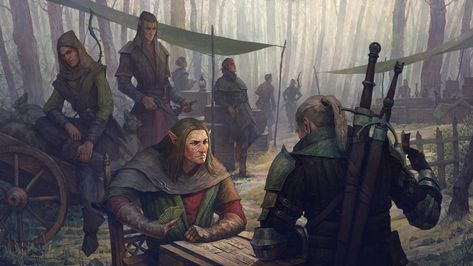 ArtStation - Gwent. Isengrim vs. Geralt, Oleg Kapustin Serial Art, Medium Armor, Conifer Forest, The Witcher Game, The Witcher Geralt, The Witcher Books, Witcher Art, Asoiaf Art, High Elf