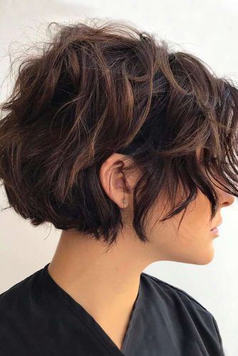 45 Fancy Ideas To Style Short Curly Hair | LoveHairStyles.com Short Hair With Many Layers, Italian Short Hairstyles Woman, Easy Style Short Haircut, Thick Bob Haircut Short, Short And Layered Hair, Color Ideas For Short Curly Hair, Layered Short Hair For Thick Hair, Best Short Bob Haircuts, Short Hairstyles For Thick Wavy Hair Over 50