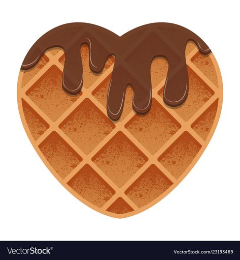 Valentines day heart shaped waffles with Vector Image Waffle Logo Design, Waffles Logo, Waffles With Chocolate, Heart Shaped Waffles, Waffle Logo, Thai Ice Cream, Bubble Waffle, Valentines Day Heart, Bakery Logo