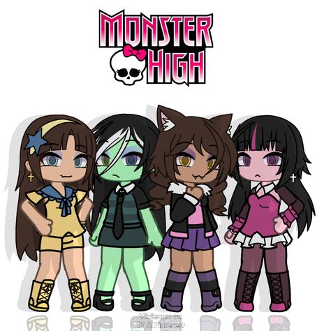 Find me on TT viviennx Gacha Avatar, All Of The Monster High Characters, Gacha Monster, Monster High Characters Twyla, Monster High Gen 3, Monster High G1 Art, Monster High Gen 3 Clawdeen, Gacha Life Sleep Outfits, Gacha Base Poses Cute