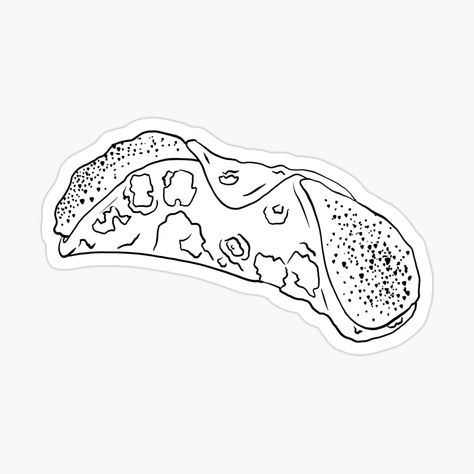 Cannoli Drawing, Cannoli Tattoo, Cannoli Illustration, Mural Ideas, Cannoli, Glossier Stickers, Sticker Design, My Art, Awesome Products