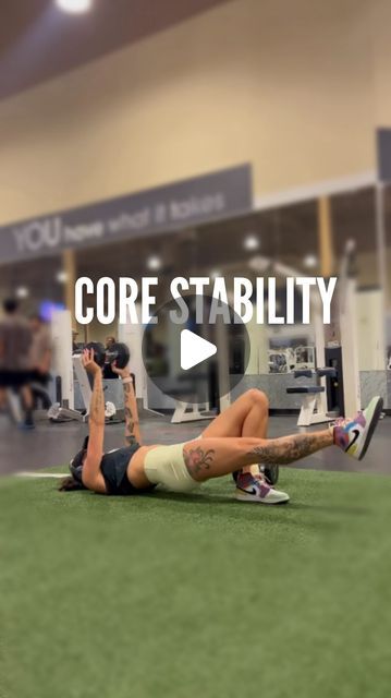 Kassidy Callori on Instagram: "CORE STABILITY! Here I’m using a 15 lbs dumbbell to help out with these stability movements.  4 exercises, 4 rounds.  On the first two movements, keep your hips up activating your total core (yes your glutes are part of your core).  To workout with me daily, check out the link in my bio  #CoreStabilityMovement #StabilityMovements #CoreWorkout #CoreStabilityWorkout #6PackAbs" Core Strengthening Exercises For Women, Workout With Me, Core Work, Core Stability, Core Exercises, 6 Pack Abs, Hip Ups, Health And Fitness Tips, Core Workout