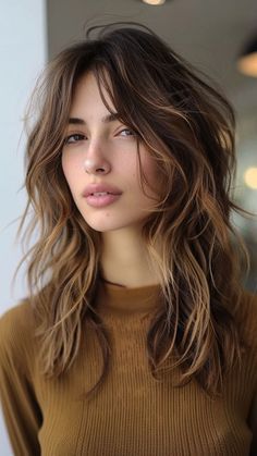 23 Elegant Long Layered Haircuts to Enhance Straight Hair Layered Hair On Wavy Hair, Long Hair Lots Of Layers Texture, Layered Haircut Wavy Hair, Natural Wavy Haircut Layered Hairstyles, Wavy Long Hair With Layers, Layered Haircuts For Long Hair Wavy, Fresh Haircut Women, Shaggy Wavy Hair, Textured Layered Hair