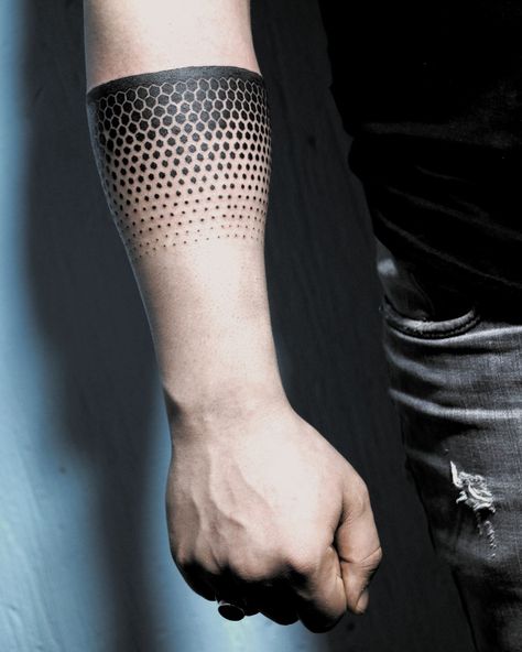 Geometric Tattoo Sleeve Designs, Underarm Tattoo, Wrist Band Tattoo, Sleeve Tattoos For Guys, Full Hand Tattoo, Faded Tattoo, Cuff Tattoo, Cool Shoulder Tattoos, Geometric Sleeve Tattoo