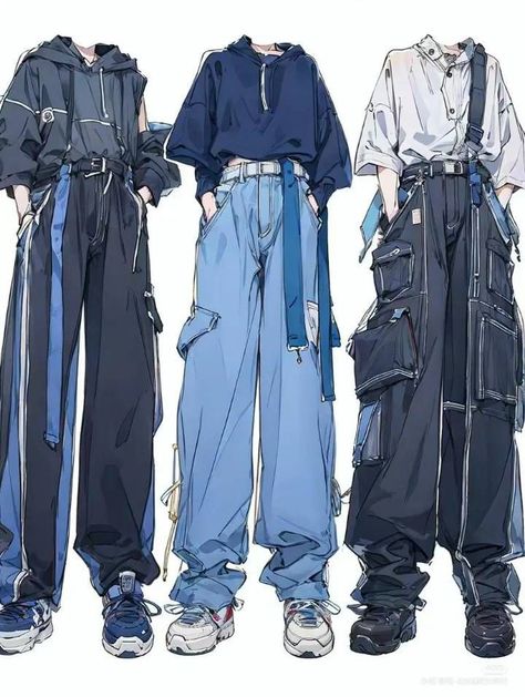 Male Outfit Ideas Aesthetic, Blue Outfit Male, Outfit Ideas For Characters, Anime Outfit Design, Clothes Reference Male, Blue Male Outfit, Oc Outfits Male, Clothes Drawing Male, Character Outfits Male