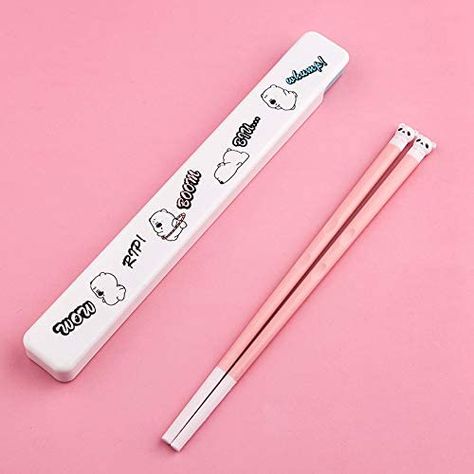 Cute Chopsticks, Portable Utensils, Bear Shape, Chopstick Holder, Animal Patterns, Pink Brand, Not Afraid, Cute Bear, Flatware Set