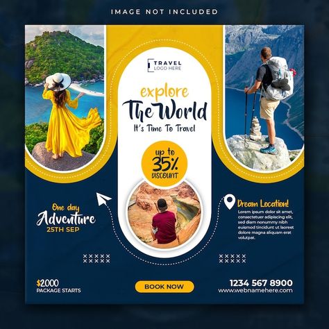 Shopping Advertising Design, Tourist Poster Design, Traveling Social Media Post, Travel Social Media Posts Design, Travel Creative Post, Travel Ads Design, Hotel Social Media Post, Travel Post Design, Traveling Poster