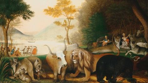 Peaceable Kingdom Kitchen Mural, Art History Timeline, Grandma Moses, Steam Science, Bible Readings, Biblical Paintings, Arts Integration, 20th Century Art, History Timeline