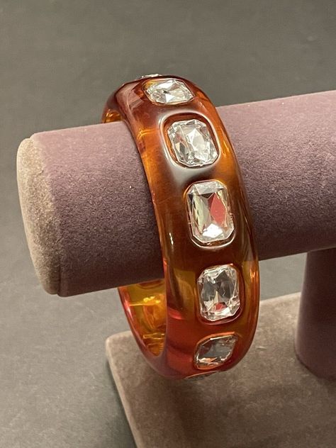 60s Jewelry, 1970s Jewelry, Plastic Bangles, Apple Juice, Amber Color, Clear Crystals, Fall 2024, Vintage Watches, Clear Crystal