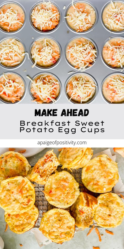 Sweet Potato Egg Cups, Breakfast In A Cup, Sweet Potato Egg, Potato And Egg Breakfast, Egg Muffin Cups, Egg Cups Breakfast, Potato Muffins, Macro Friendly Recipes, Sweet Potato Breakfast