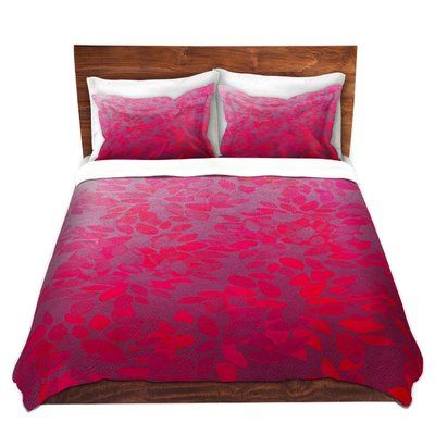 East Urban Home Floral Wash Duvet Cover Set Size: 1 Queen Duvet Cover + 2 Standard Shams, Color: Pink Magenta Bedding, Unique Duvet Covers, Red Duvet Cover, Pink Duvet, Pink Tiger, Green Duvet Covers, Pink Duvet Cover, Cheap Bedding, Floral Duvet Cover