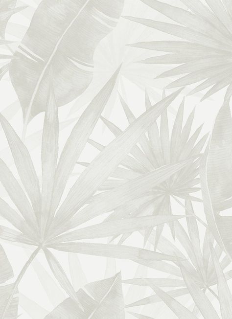 Noosa Palm in Soft Grey Wallpaper - Olive et Oriel