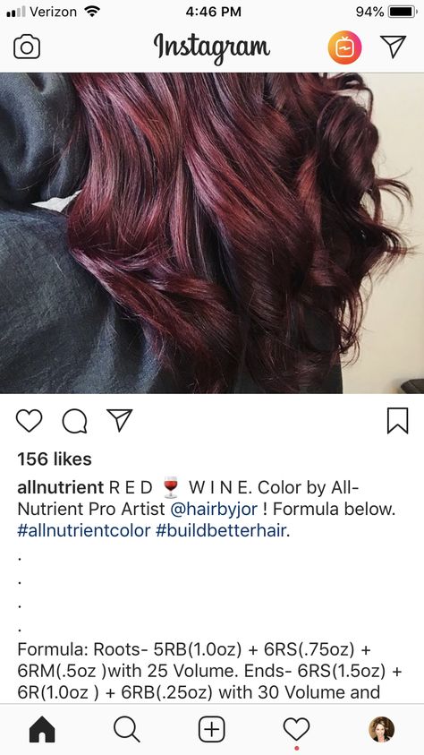 All Nutrient Hair Color Formulas, All Nutrient Hair Color, Toner Formulas, Women's Haircuts, Hair Formula, Burgundy Highlights, Color Formulas, Hair Color Formulas, Highlights Hair