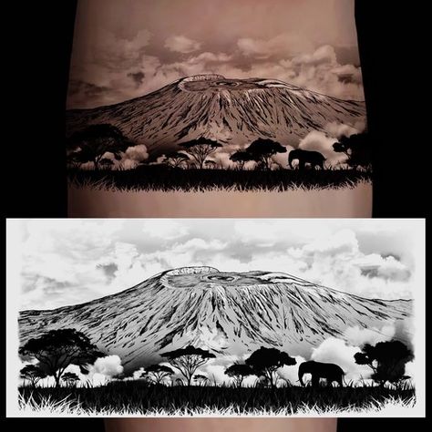 Mt Kilimanjaro Tattoo, Kilimanjaro Tattoo, Hummingbird Drawing, Side Neck Tattoo, Create A Tattoo, Bike Tattoos, New Tattoo Designs, Mount Kilimanjaro, Watch Tattoos