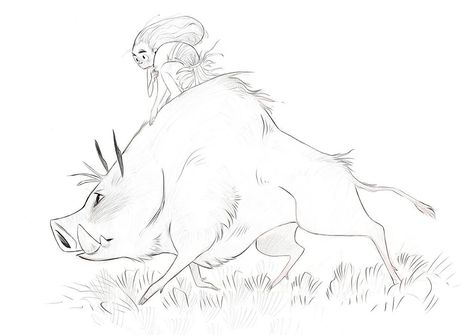 Ride Drawing, Pig Sketch, Piggy Back Ride, Creature Concept Art, Creature Concept, Awesome Art, Illustration Character Design, Drawing Reference, Animal Art