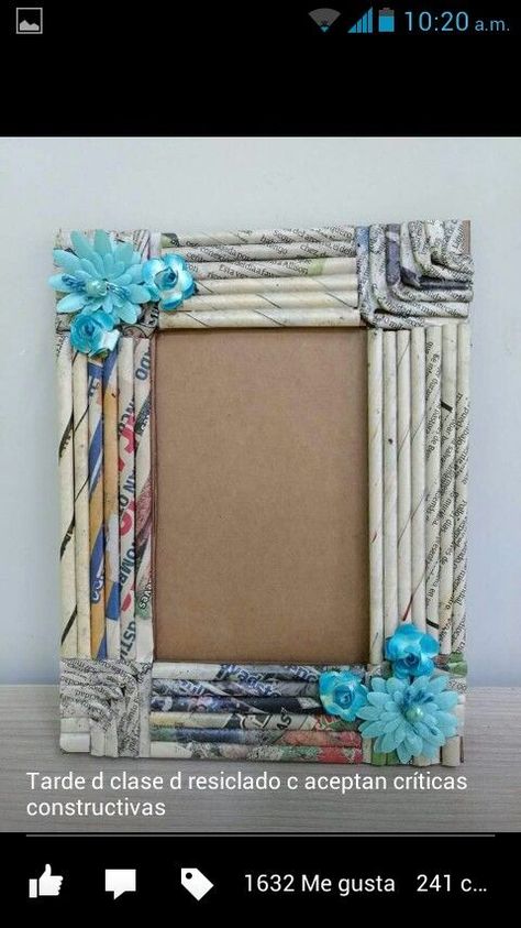 Recycled Magazine Crafts, Popsicle Stick Crafts House, Frames Diy Crafts, Photo Frame Crafts, Photo Frame Decoration, Newspaper Crafts Diy, Recycled Paper Crafts, Paper Crafts Magazine, Recycled Magazine