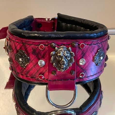 Pitbull Bully, Dog Fashion Clothes, Cerise Hood, Crystals Red, Streamer Dr, Dog Custom, Dog Fashion, Leather Dog Collar, Puppy Gifts