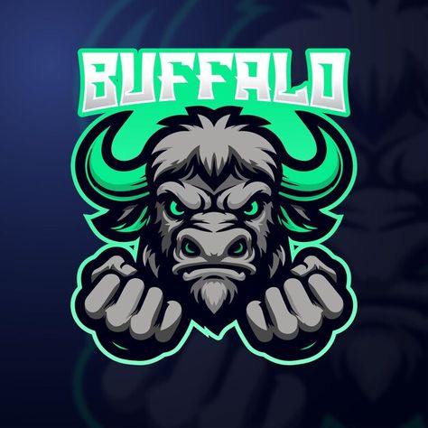 Buffalo2 | Premium Vector #Freepik #vector #bull #buffalo #bulls #mascot Football Logo Design, Buffalo Football, Football Logo, Buffalo, Indiana, Graphic Resources, Logo Design, Football, ? Logo