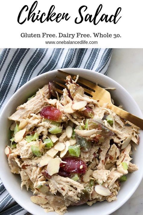 Healthy Chicken Salad | Whole 30 Recipes | Dairy Free Salad Whole 30, Chicken Recipes Dairy Free, Whole30 Chicken Salad, Recipes Dairy Free, Sweet Potato Toast, Healthy Chicken Salad, Recipe 30, Yummy Chicken Recipes, Chicken Recipes Casserole