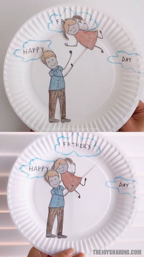 Celebrate father-child bond by making this cute craft with kids. This interactive and easy craft is a perfect father's day craft idea for preschool and kindergarten. #thejoyofsharing #paperplatecrafts #fathersday #fathersdayideas #fathersdaygifts #fathersdaycards #preschoolcrafts #kindergarten #kidscrafts #kidscrafts101 #teachersfollowteachers #artteacher #papercrafts #craftsforkids #fathersdaydiy #easycrafts via @4joyofsharing Kids Fathers Day Crafts, Father's Day Craft, Fathers Day Art, Cute Craft, Craft Craft, Diy Father's Day Gifts, Paper Plate Crafts, Father's Day Diy, Plate Crafts