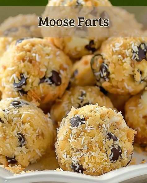 Dulcia Recipes Moose Farts Recipe With Coconut, Moose Farts Recipe, Moose Farts, Healthy Nibbles, Cookie Balls, Chocolate And Coconut, Fried Ice Cream, Food Hub, Cookie Ball