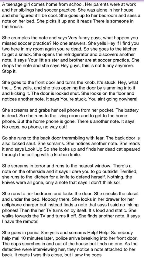 Scary stories! Story Ideas Horror, True Scary Story, Scary Stories To Tell In The Dark, Horror Stories With A Twist, Scary Stories With A Twist, Halloween Stories Scary, Long Horror Stories, Two Sentence Scary Stories, Super Scary Stories