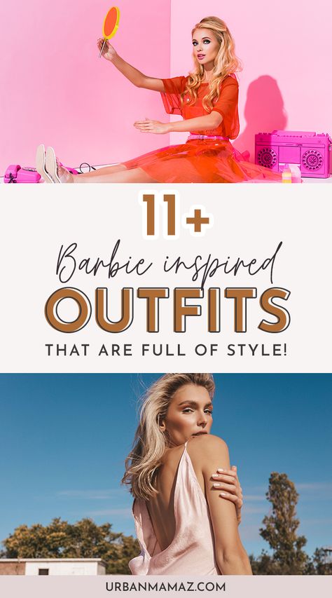 Best Barbie Inspired Outfits for Adults Real Life Barbie Outfits, Iconic Barbie Halloween Outfits, Stereotypical Barbie Costume, Midge Barbie Costume, Travel Barbie Costume, Killer Halloween Costumes, Different Barbie’s Halloween Costume, Barbie Inspired Outfits, Barbie Inspired