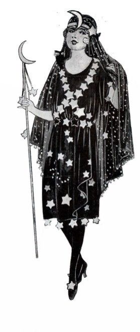 Moon goddess Mystic Halloween Costume, Linoleum Carving, Divine Magic, 1920s Halloween, Moon Costume, 1920s Costume, Costume College, Star Costume, Illustration Tattoo