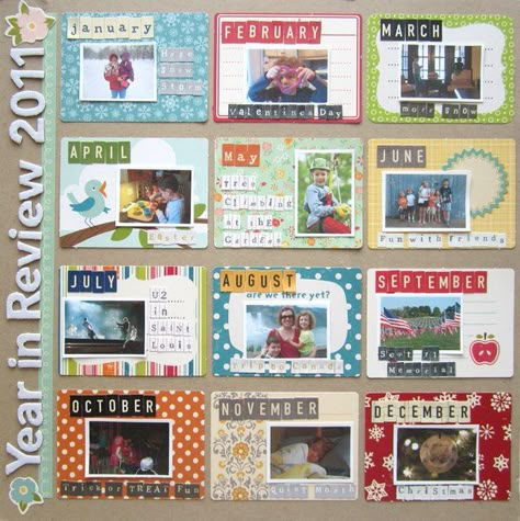 Project Life Scrapbook, Project Life Layouts, Scrapbook Titles, Family Scrapbook, Year In Review, Scrapbook Sketches, Scrapbook Page Layouts, Baby Scrapbook, Travel Scrapbook