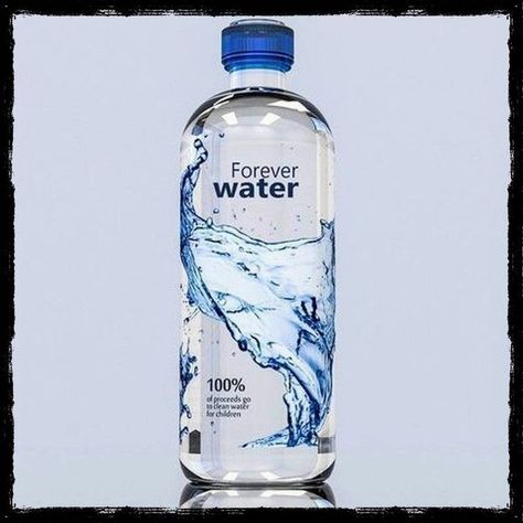 Bottle Design Water, Water Bottle Label Design, Unique Water Bottle, Unique Packaging Design, Mineral Water Bottle, Water Packaging, Water Bottle Brands, Label Shapes, Bottle Of Water