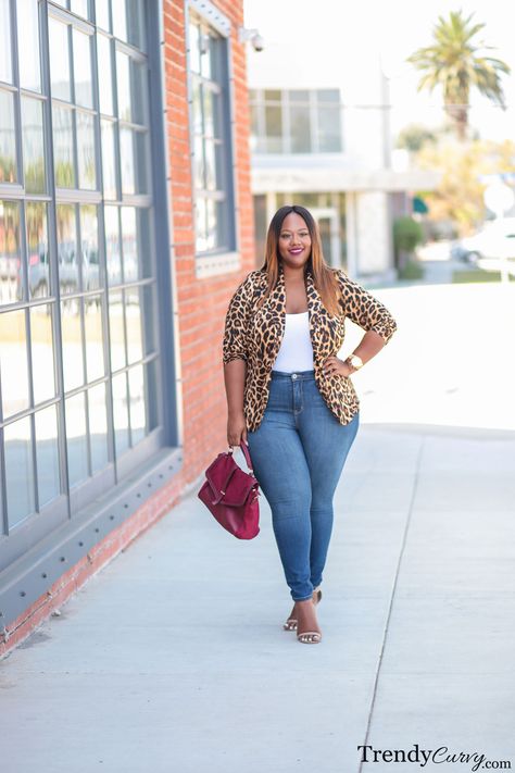 Urban Jungle | Plus Size Fall Fashion | Leopard Print Statement Blazer, Plus Size Tips, Plus Size Fall Outfit, Plus Size Fall Fashion, Look Plus Size, Fashion Office, Plus Size Fall, Fashion For Women Over 40, Curvy Plus Size