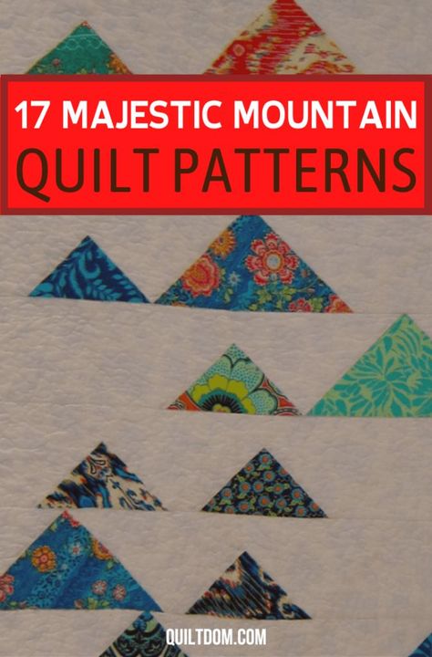 Mountain Quilt Pattern, Mountain Quilt, Baby Quilt Size, Tiny Landscape, Handmade Quilts For Sale, The Hills Are Alive, Mountain Quilts, Camper Trailer Remodel, Amish Quilts