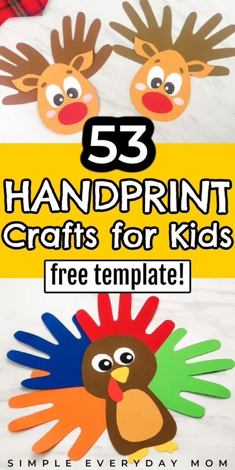 Discover the magic of creativity with "53 Handprint Crafts for Kids: A Timeless Treasure for Kids and Families." This collection is endless fun and cherished memories as it provides an assortment of imaginative handprint craft ideas that are perfect for kids of all ages, from babies and toddlers to preschoolers and beyond. Make this classic art activity today! Easy Thanksgiving Crafts For Kids, Handprint Crafts For Kids, Halloween Handprint Crafts, Turkey Handprint Craft, Kindergarten Craft Activities, Christmas Handprint Crafts, Turkey Handprint, Easy Thanksgiving Crafts, Santa Crafts