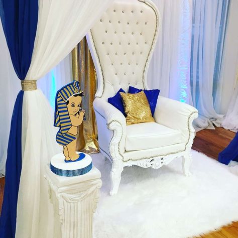 Egyptian theme Baby Shower Party Ideas | Photo 6 of 19 Canopy Draping, Royal Theme Party, Egyptian Themed Party, Tiffany Baby Showers, Egyptian Party, Egyptian Theme, Shower Images, Baby Shower Pictures, Royal Baby Showers