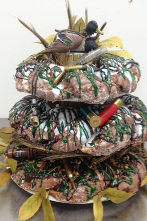 Grooms Cake- King Cake by Cajun Glaze Donuts in New Iberia, Louisiana King Cake Grooms Cake, Fat Tuesday Recipes, Cajun Wedding, Kings Cake Cupcakes, King Cake Bites, King Cake Recipe Easy, New Orleans King Cake, Grooms Cake Ideas, One Lucky Duck