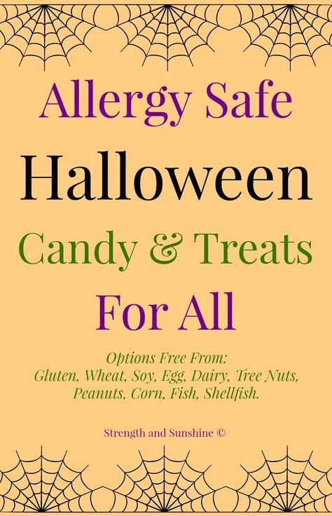 Allergy Safe Halloween Candy & Treats For All | Strength and Sunshine @RebeccaGF666 Options Free From: Gluten, Wheat, Soy, Egg, Dairy, Tree Nuts, Peanuts, Corn, Fish, Shellfish. Allergen Free Halloween Treats, Candy Free Halloween Treats, Allergy Friendly Halloween Treats, Dairy Free Halloween, Vegan Halloween Candy, Halloween Candy Treats, Teal Halloween, Corn Allergy, Soy Egg