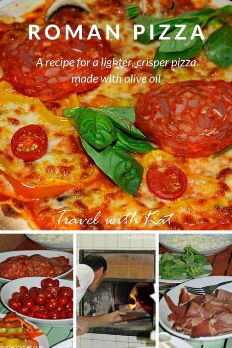 Roman Style Pizza Crust, Roman Pizza Dough, Roman Pizza Dough Recipe, Roman Pizza Recipe, Roman Style Pizza, Pizza Tart, Pizza Dough Bread Machine, Rome Pizza, Roman Pizza