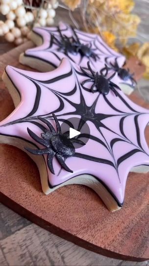 Wet Spider Web, Spider Web Cookies, Halloween Sugar Cookies Decorated, Icing Transfers, Spider Cookies, Sugar Dough, Halloween Cookies Decorated, Halloween Sugar Cookies, Royal Icing Transfers