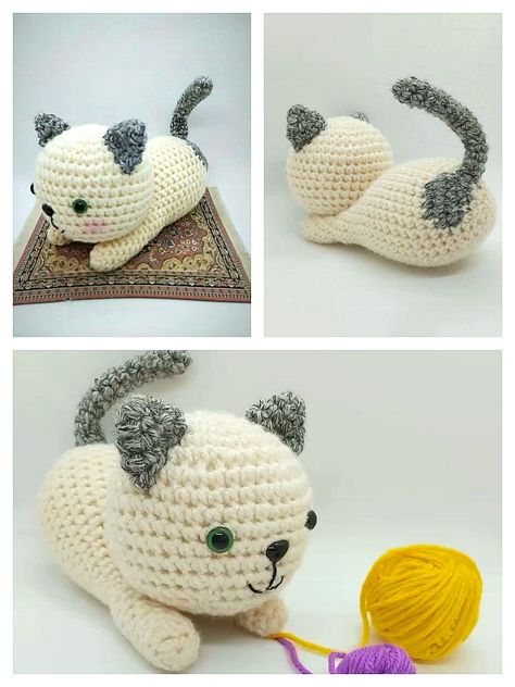 Amigurumi Kitten Free Pattern - Always Free Amigurumi Amigurumi Kitten, Crochet Hello Kitty, Kat Haken, Easy Crochet Animals, Animal Knitting Patterns, Crochet Disney, Crochet Cat Pattern, Crochet Animals Free Patterns, Crochet Amigurumi Free Patterns