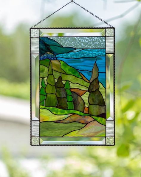 Modern Stained Glass, Stained Glass Bird, Painted Glass Art, Banff Alberta, Glass Diy, Stained Glass Window Panel, Tiffany Stained Glass, Stained Glass Decor, Custom Stained Glass