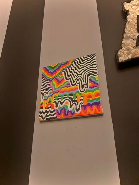 Trippy Drip Painting, Drips Drawings, Paint Dripping Art, Trippy Canvas Art, Art Splatter, Design Club, Drip Art, Trippy Painting, Square Painting