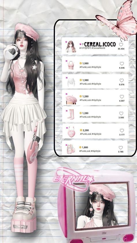 Zepeto Outfits Girl Ideas Coin, Outfit Zepeto Coin, Zepeto Outfits Girl Ideas, Zepeto Couple Outfit, Zepeto Character Ideas, Zepeto Avatar Ideas, Zepeto Looks Ideas, Instagram Feed Planner, Outfit Korean Style