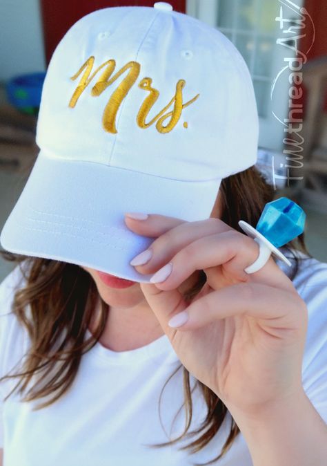 Sorority Letters, Thread Art, Applique Fabric, White Hat, Brown Leather Strap, Just Married, Bride Wedding, Wedding Bride, Bachelorette Party