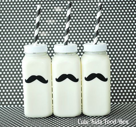 12 Plastic Milk Bottles - Mustache - Little Man Party - Milk Bottles with Holes in Cap for Straws - Mustache Party - Straw Holes - No Spill Milk Mustache, Mustache Birthday Party, Plastic Milk Bottles, Best Baby Bottles, Mustache Baby Shower, Mustache Party, Plastic Milk, Party Straws, Milk Bottles