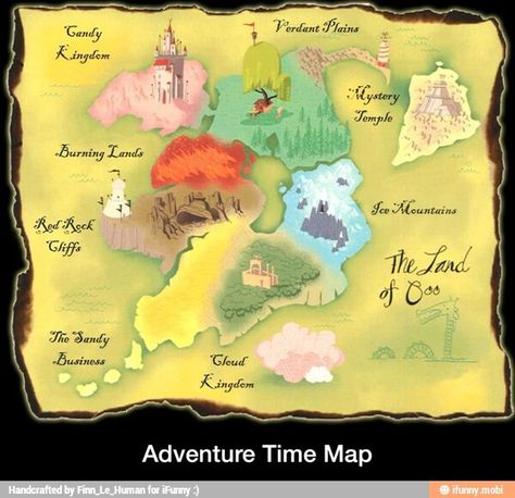 The Land of Ooo Land Of Ooo, What Time Is, Lego Mechs, Brain Dump, Fantasy Map, Haikyu!!, Kids' Room, Adventure Time, Art Reference Photos