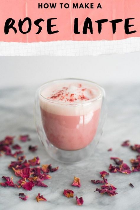 Rose Latte Recipe - Healthy, Natural and Easy - Tea Cachai Rose Latte Recipe, Cream Patisserie, Rose Latte, Tea Latte Recipe, Plat Vegan, Homemade Tea, Tea Ideas, Gut Flora, Morning Drinks