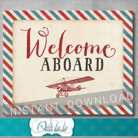 Vintage Airplane Baby Shower, Vintage Baby Shower Boy, Vintage Airplane Birthday, Birthday Baby Boy, Baby Boy Decorations, Shower Vintage, Airplane Baby Shower, Airplane Theme, Boy Vintage