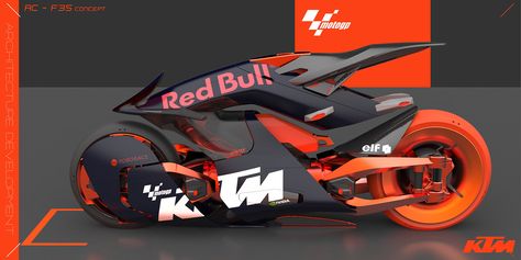 "RoboRace" Moto GP - KTM RC - F35 concept / Minhyuk Seung Ktm Rc, Motor Mobil, Bike Sketch, Мотоциклы Cafe Racers, Motorbike Design, Vespa Scooter, Futuristic Motorcycle, Concept Motorcycles, Cafe Racer Bikes