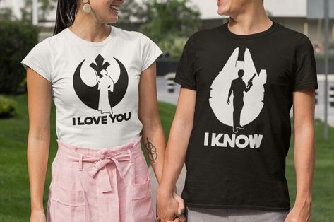 Star Wars Couples Shirts, Disney Shirts Matching, Couples Disney Shirts, Mr And Mrs Shirts, Mrs Shirts, Star Wars Couples, Disney Honeymoon, Disney Shirt Ideas, Disney Couple Shirts